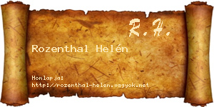 Rozenthal Helén névjegykártya